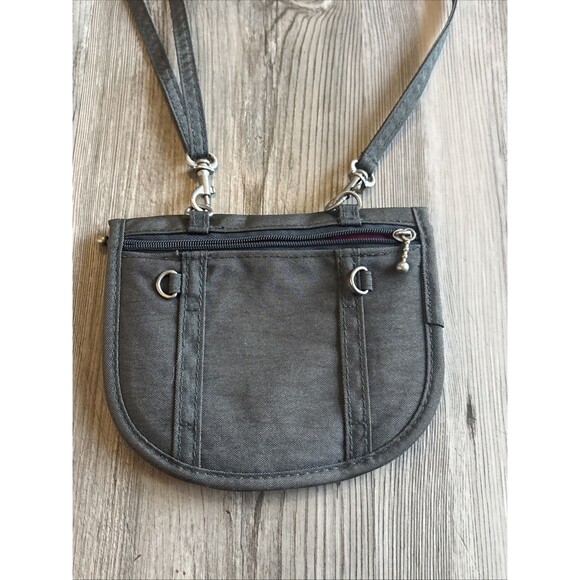 Baggallini Mini Crossbody Belt Bag Purse Travel Pouch ID & Zip Pockets Gray - Picture 8 of 9